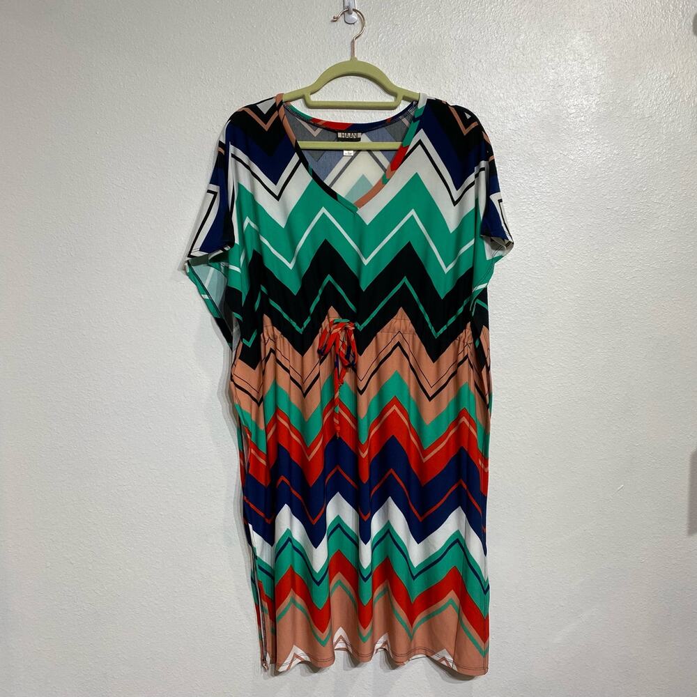 Haani Chevron Midi Dress Sz S